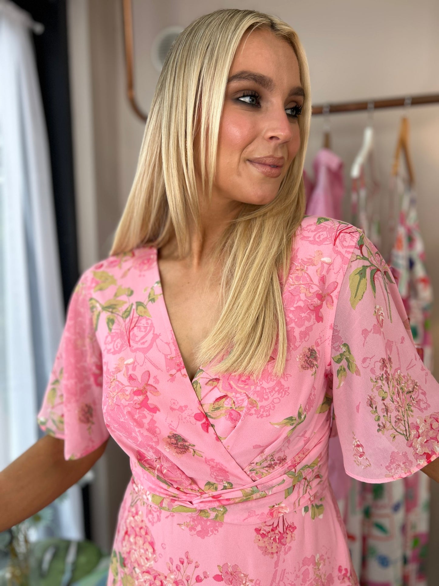 Daisy Midi Dress Pink