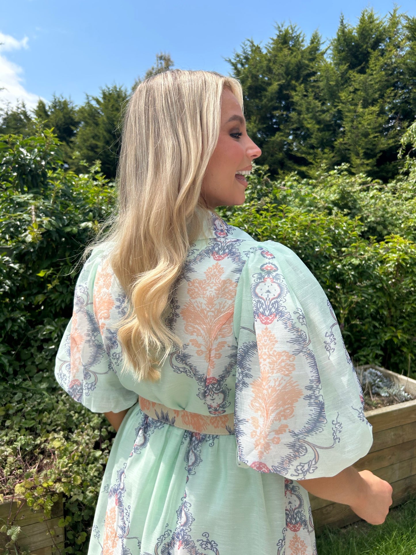 Edie Rose Dress Aqua - Image 7
