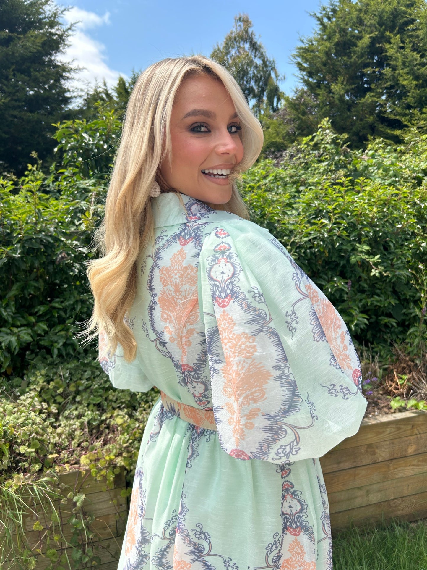 Edie Rose Dress Aqua - Image 8