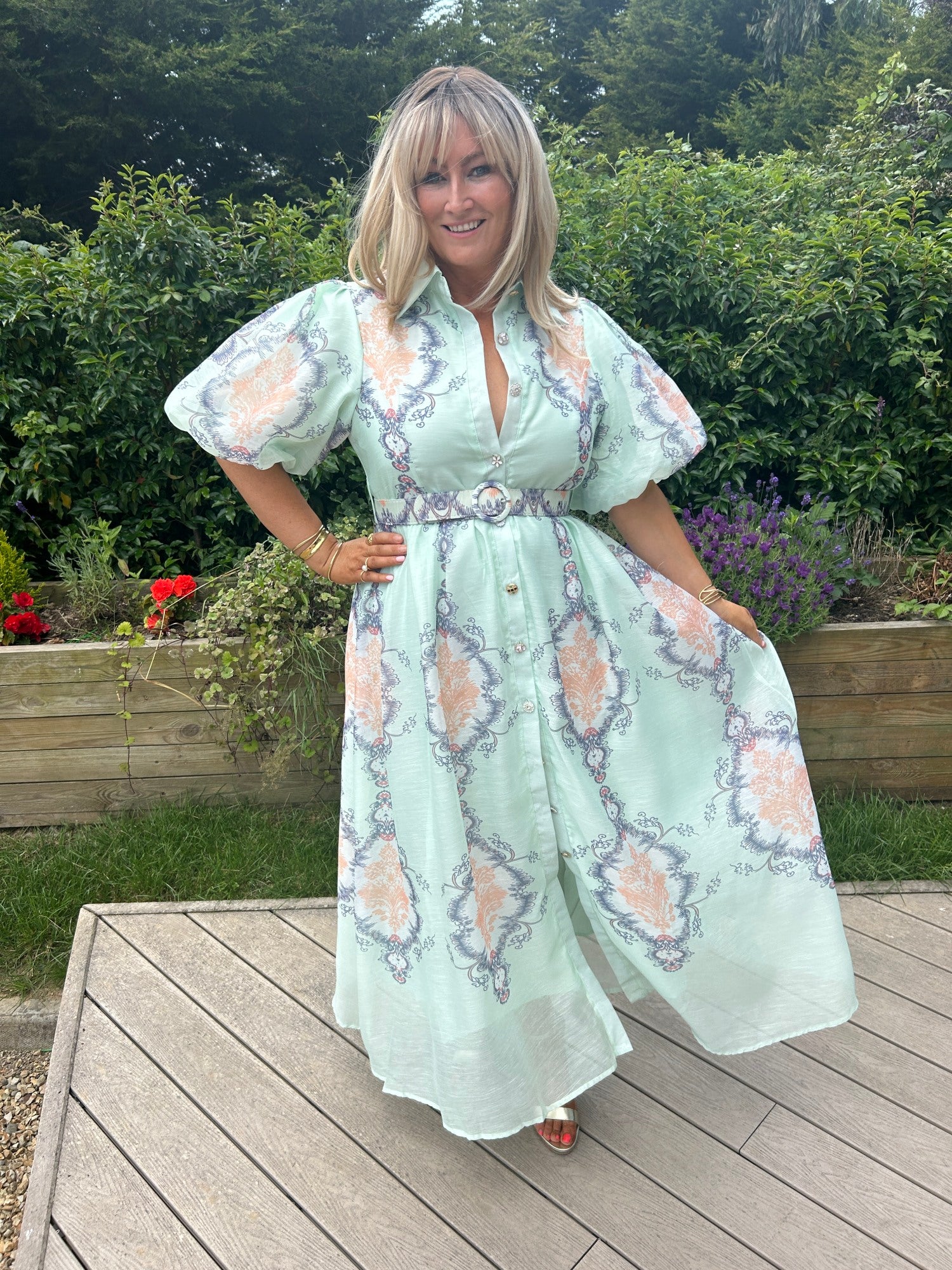 Edie Rose Dress Aqua - Image 2