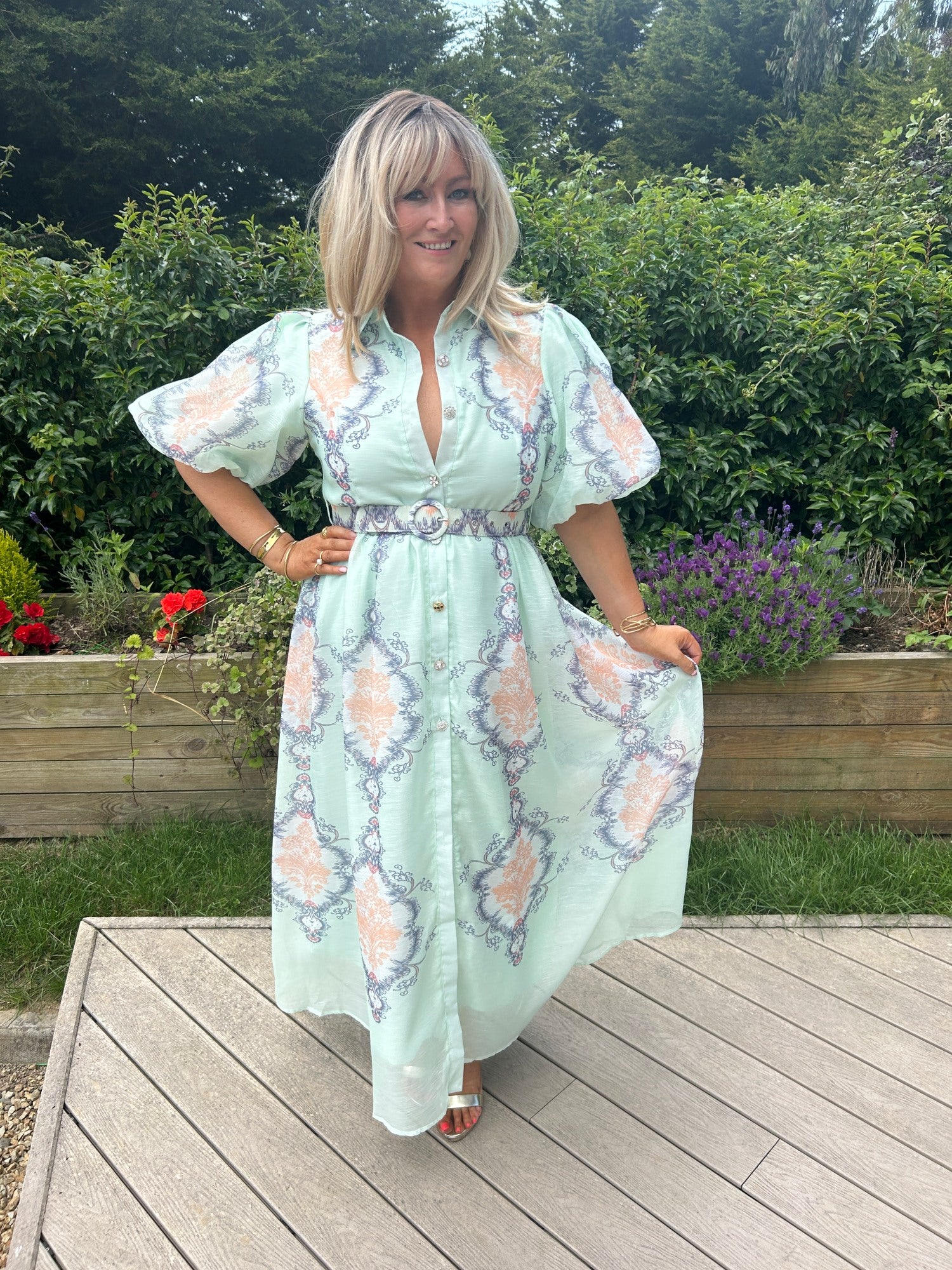 Edie Rose Dress Aqua - Image 10