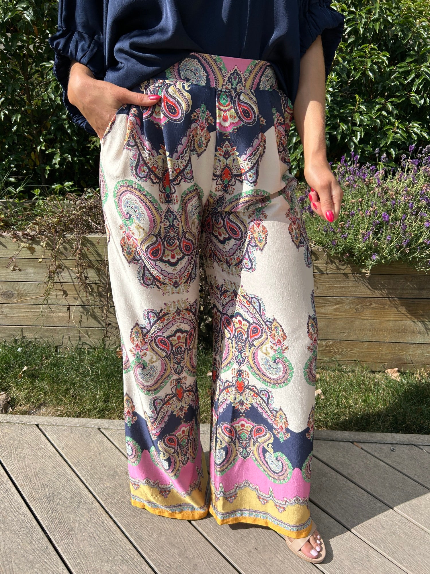 St Tropez Pants Navy - Image 3