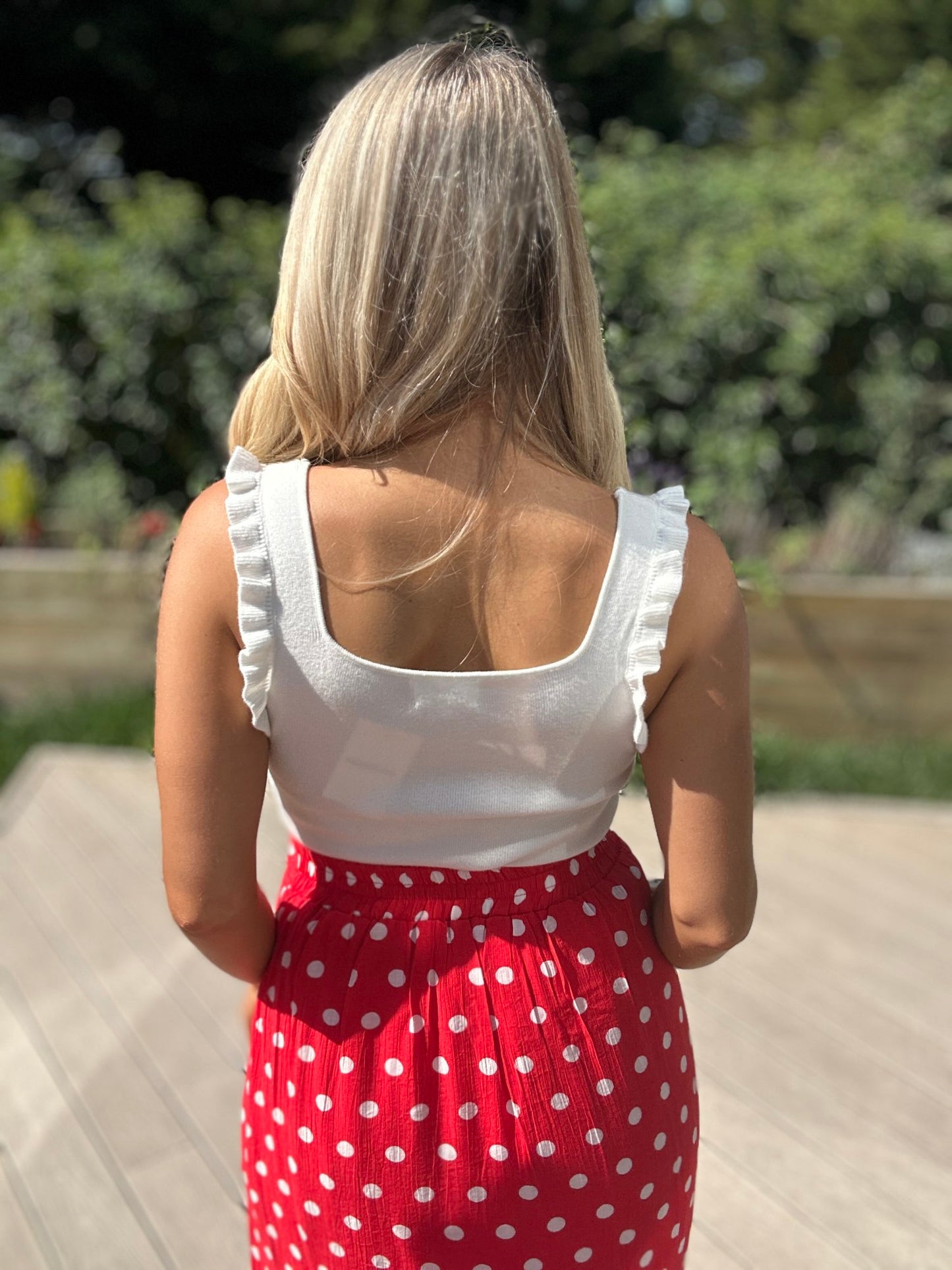 Nina White Vest Top - Image 2