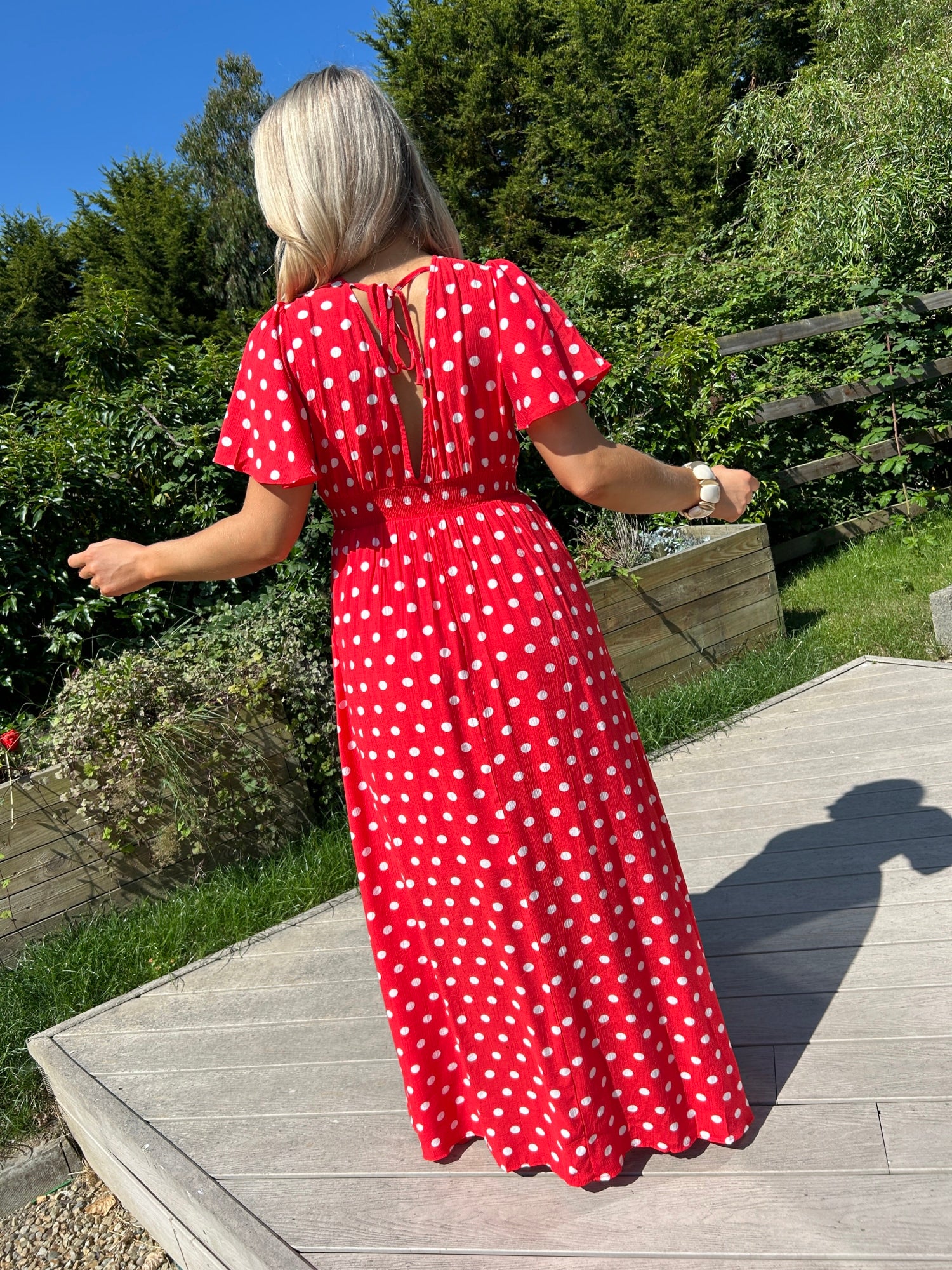 Rory Red Spot Dress - Image 2