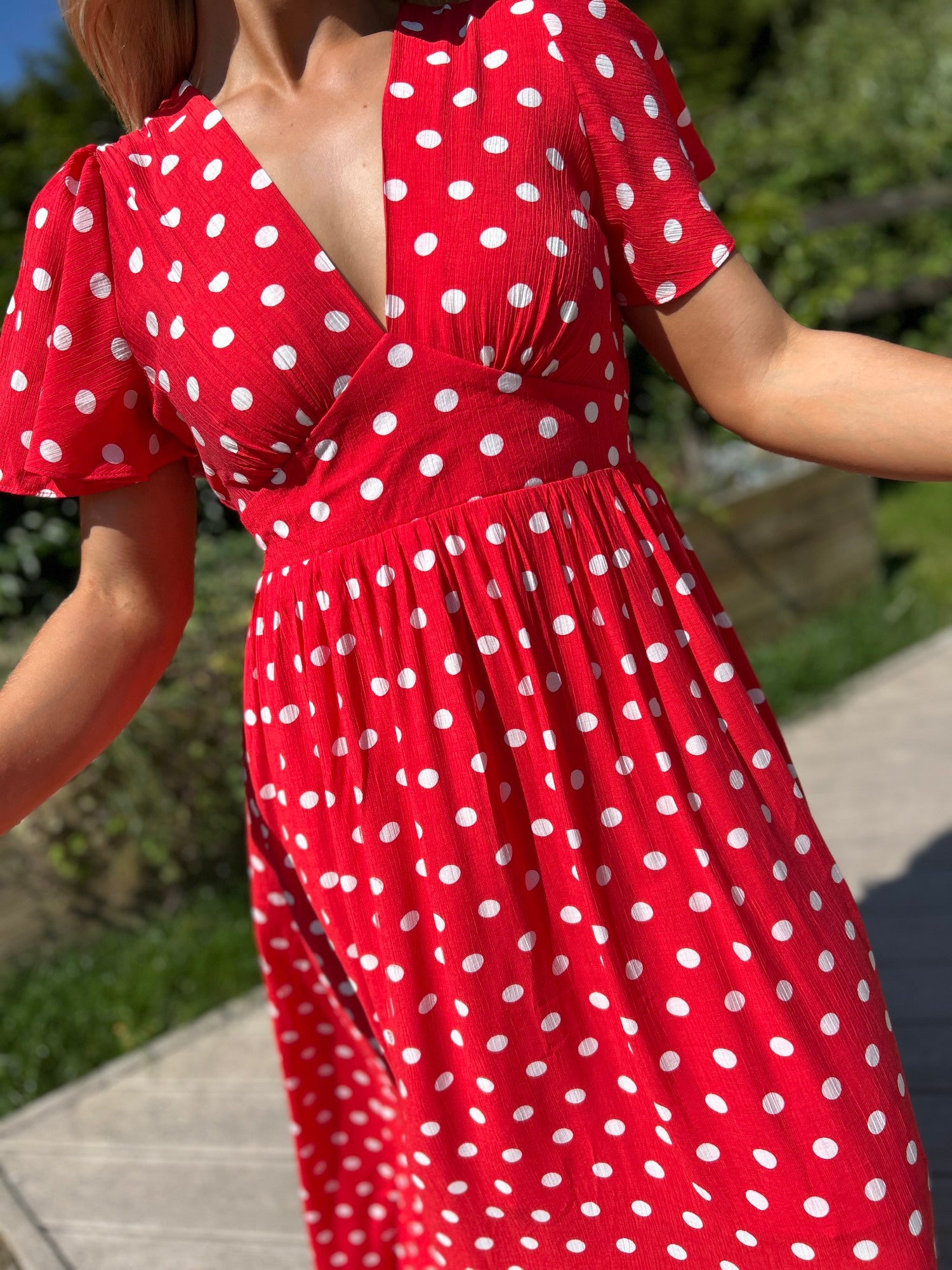 Rory Red Spot Dress - Image 3