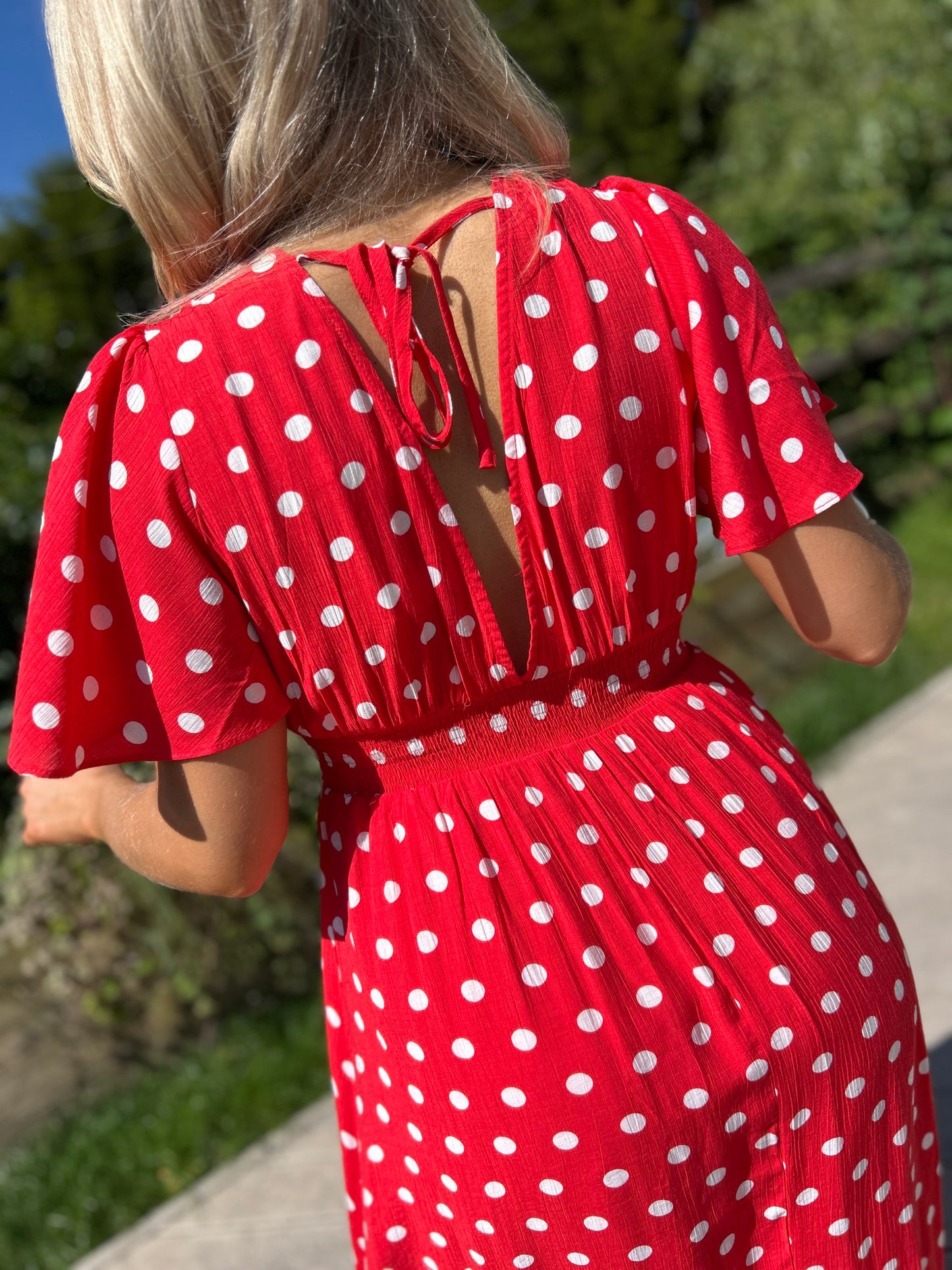 Rory Red Spot Dress - Image 4
