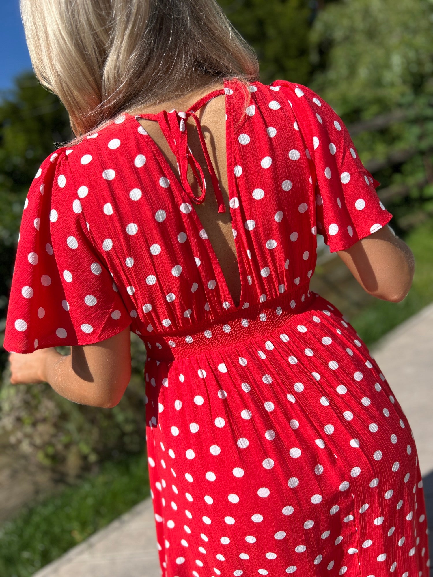 Rory Red Spot Dress - Image 4