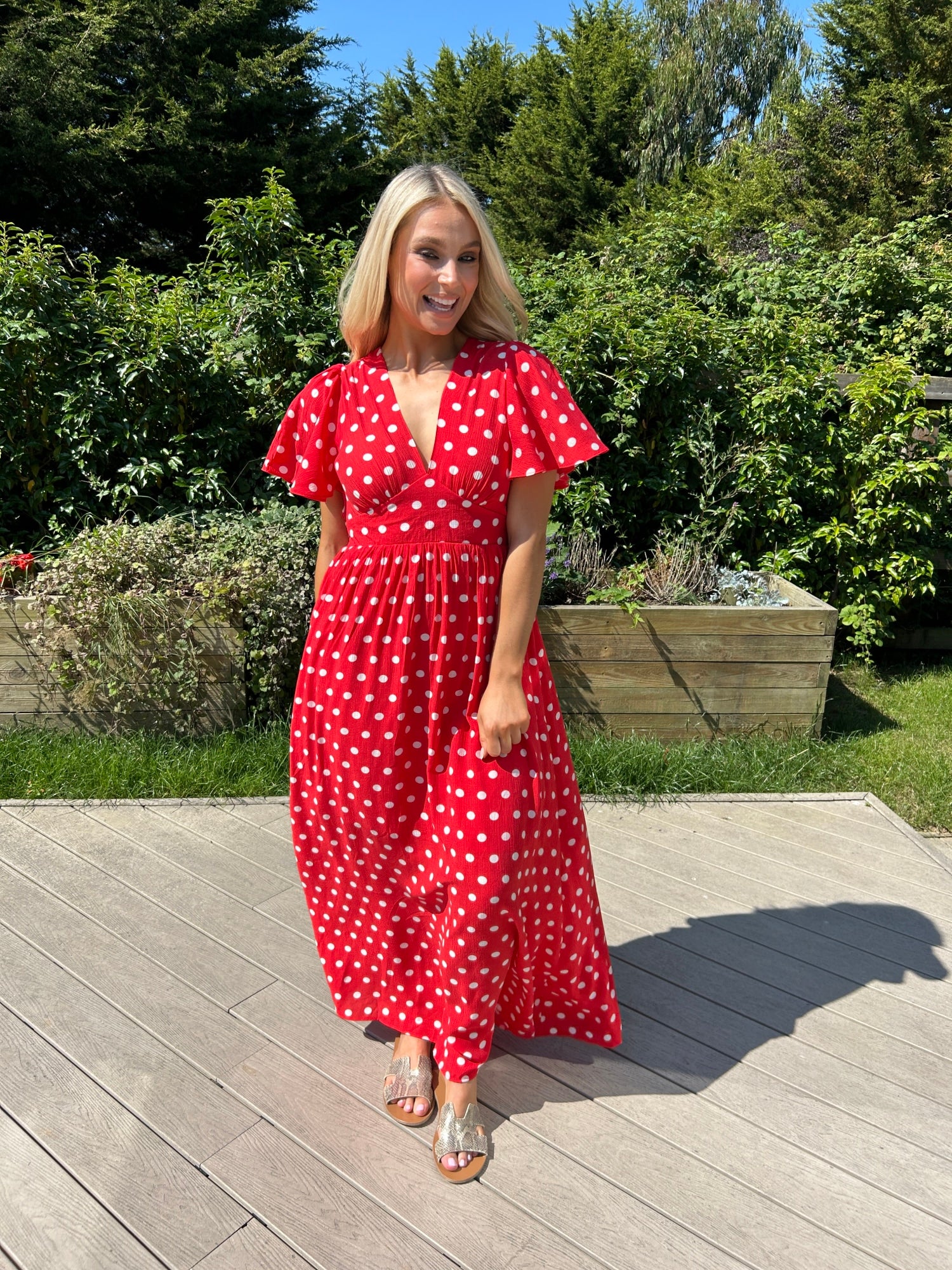 Rory Red Spot Dress - Image 5