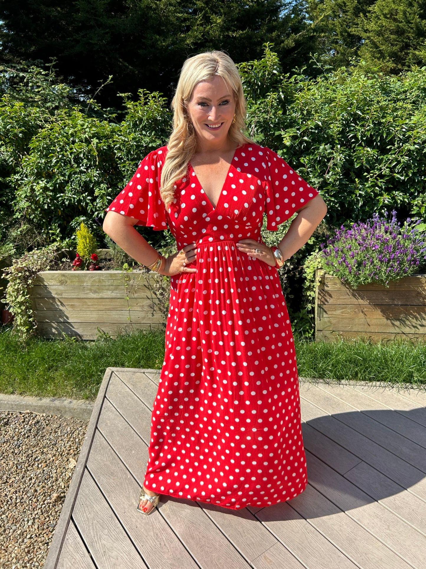 Rory Red Spot Dress - Image 7