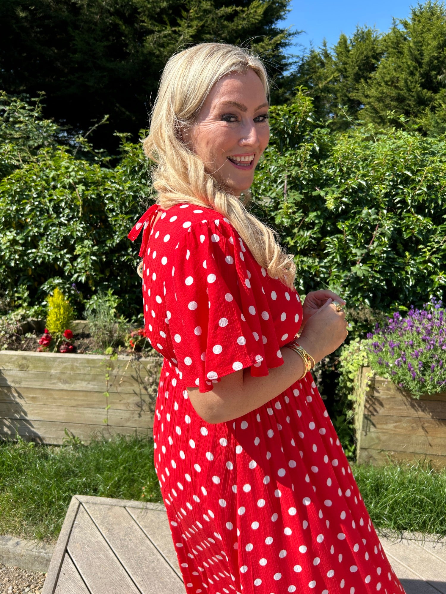 Rory Red Spot Dress - Image 8