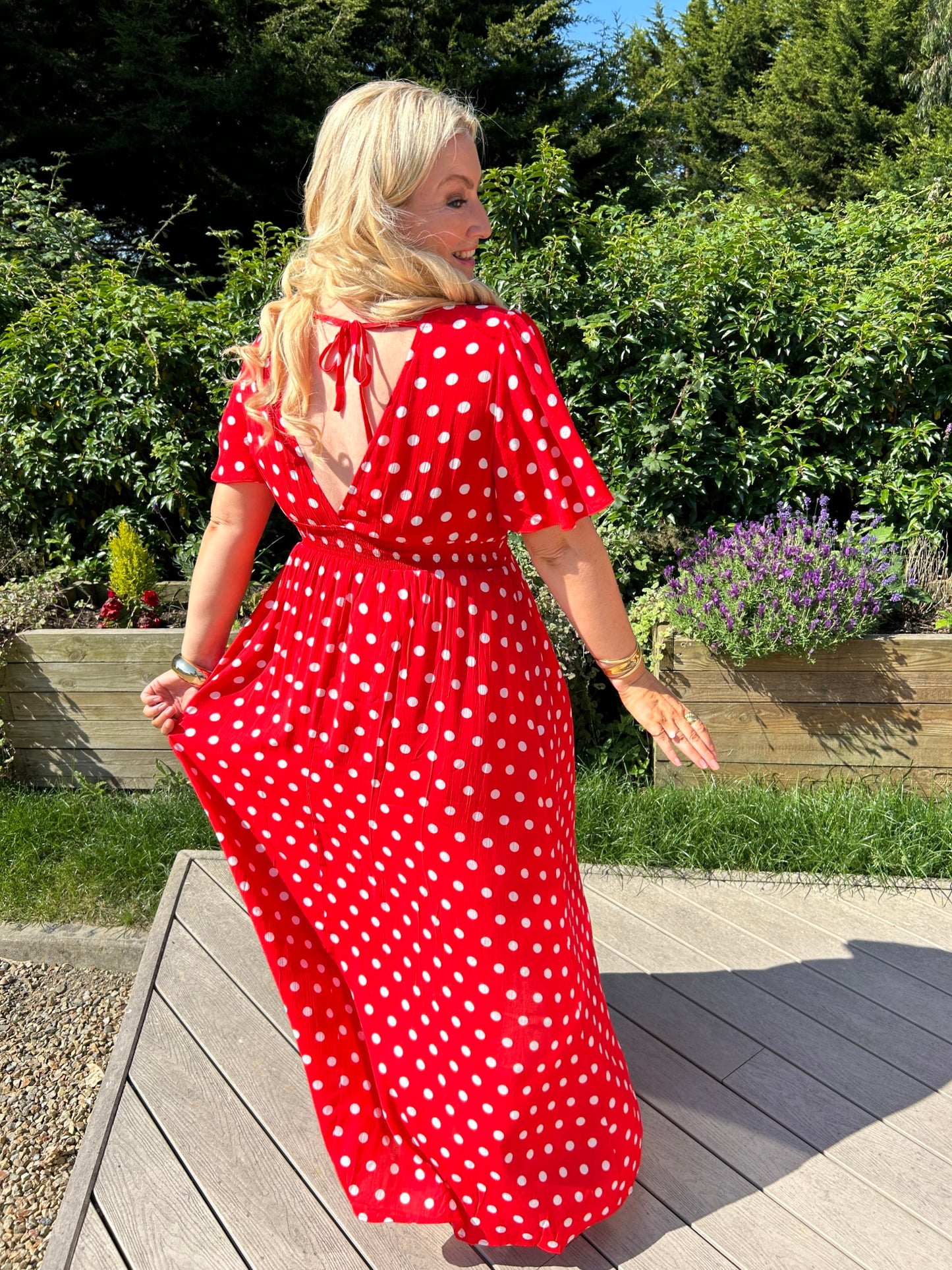 Rory Red Spot Dress - Image 9