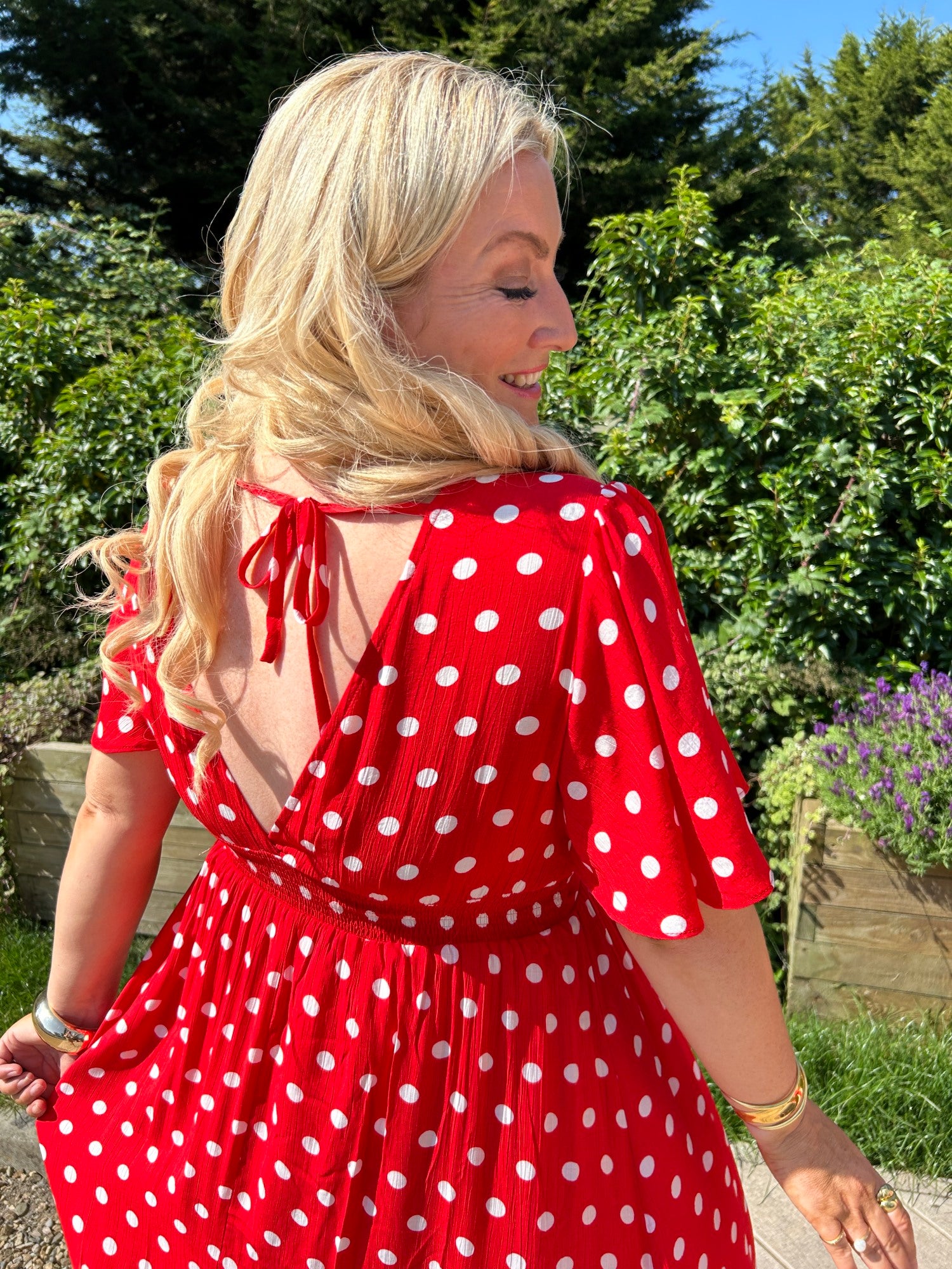 Rory Red Spot Dress - Image 10