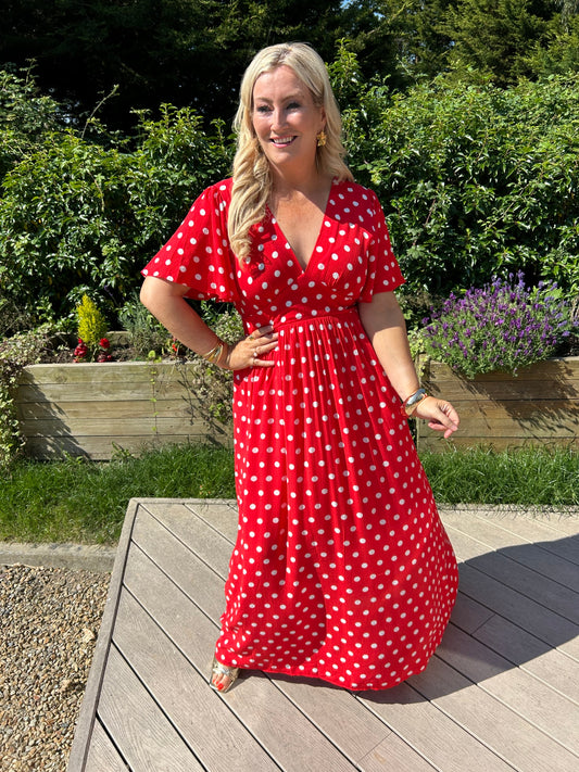 Rory Red Spot Dress - Image 1
