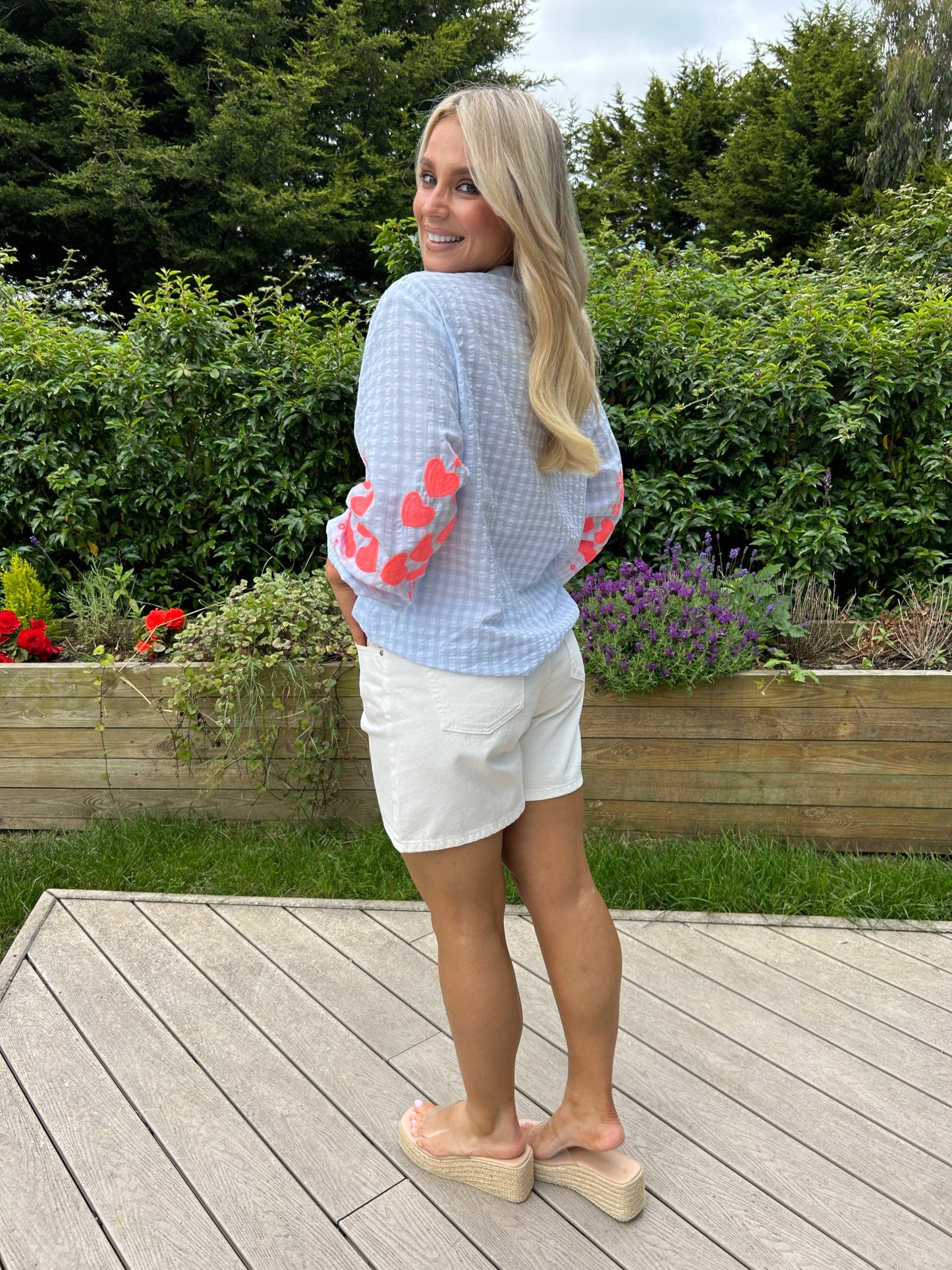 Katie Ecru Shorts - Image 1