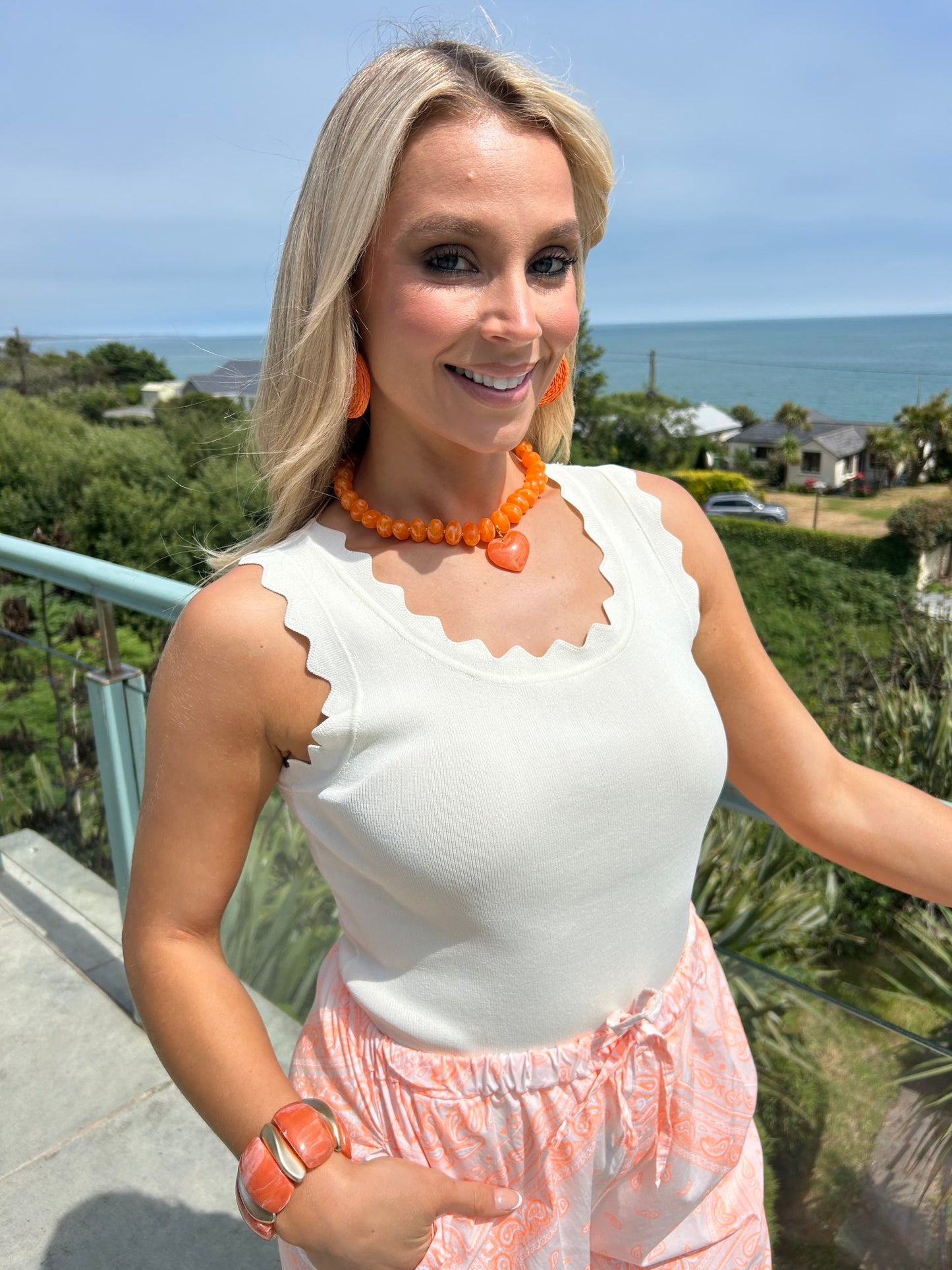 Sara Scallop Top Ecru - Image 3