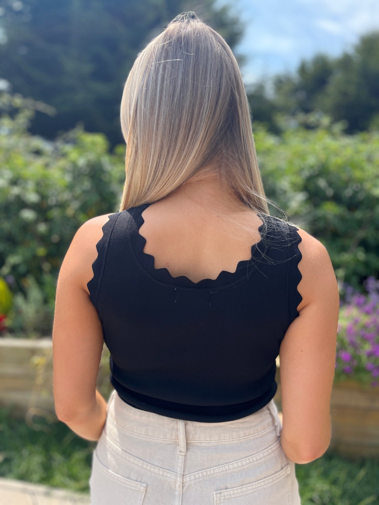 Sara Scallop Top Black - Image 4