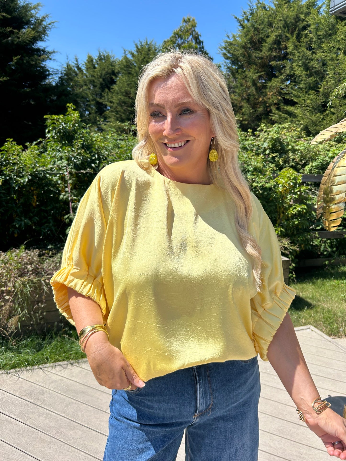 Lille Satin Top Yellow - Image 3