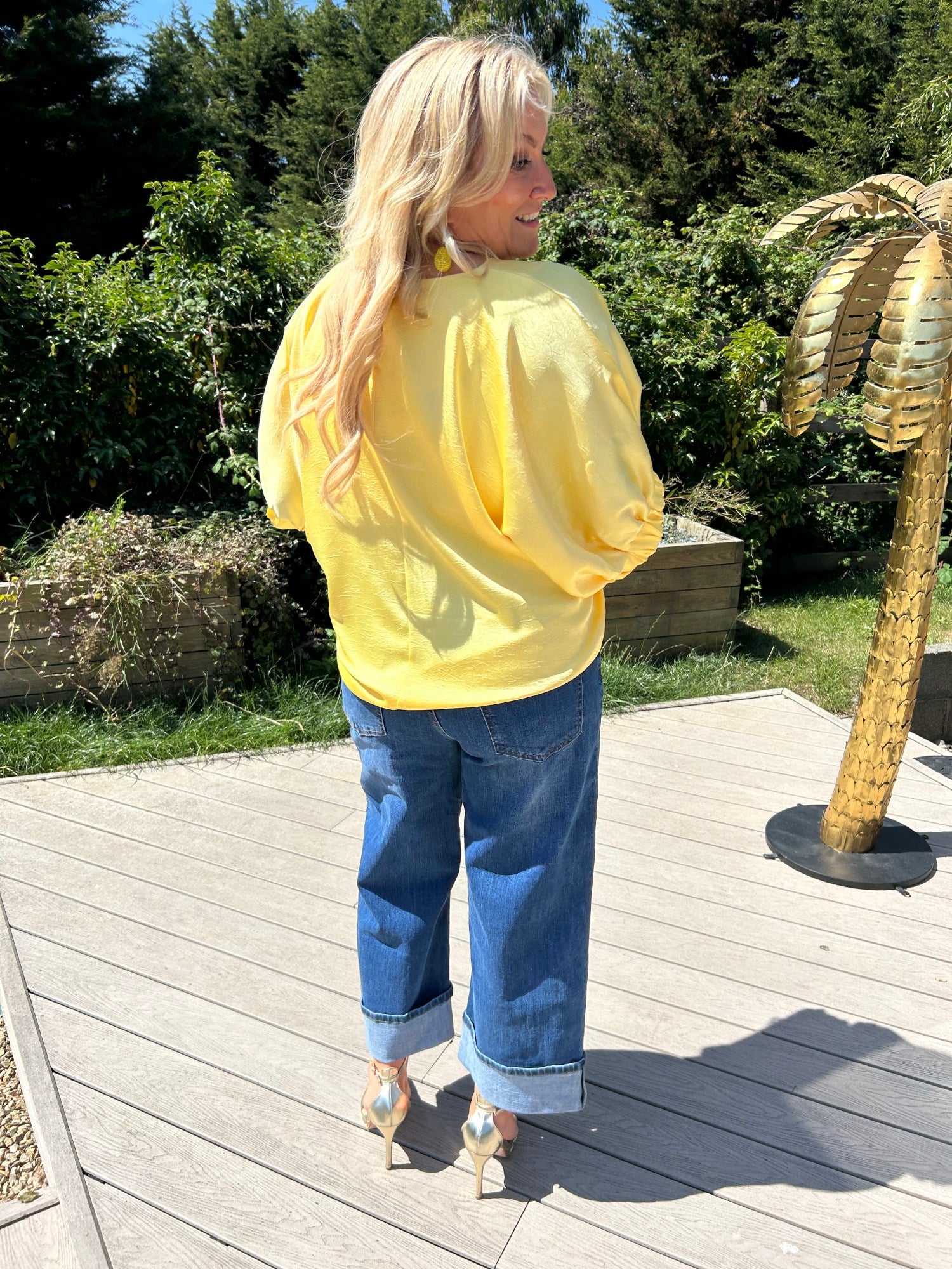 Lille Satin Top Yellow - Image 4