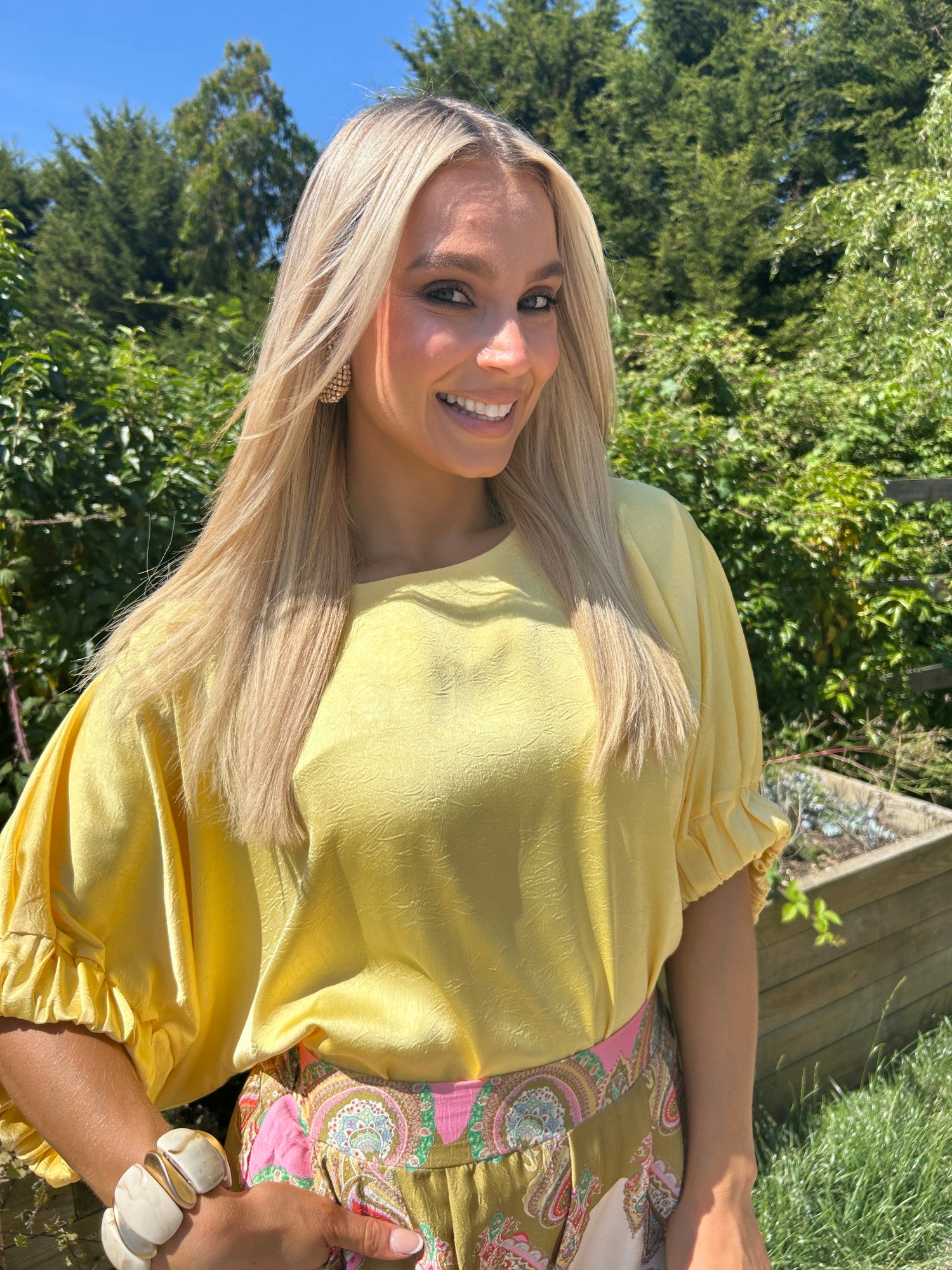 Lille Satin Top Yellow - Image 1