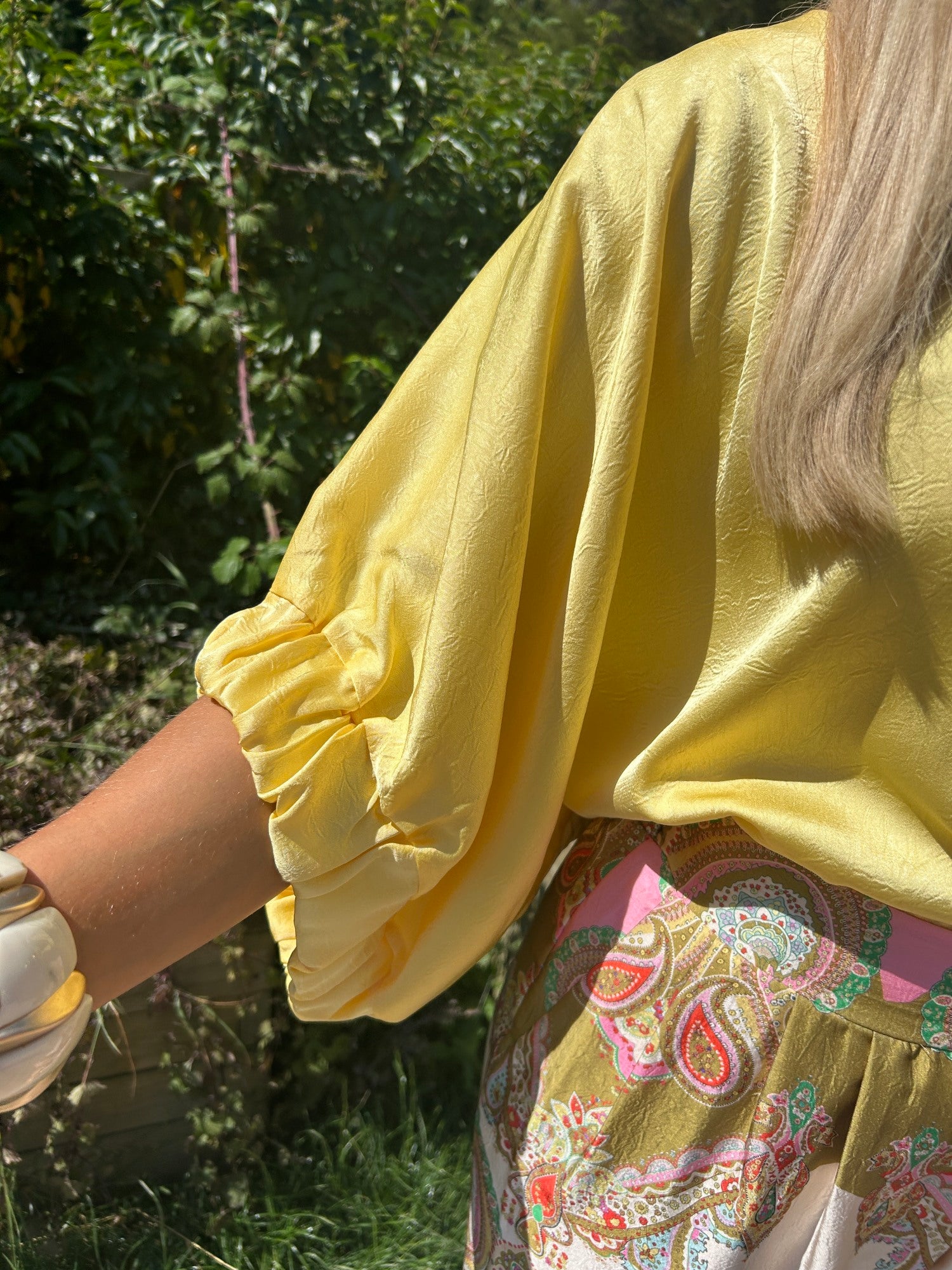 Lille Satin Top Yellow - Image 5