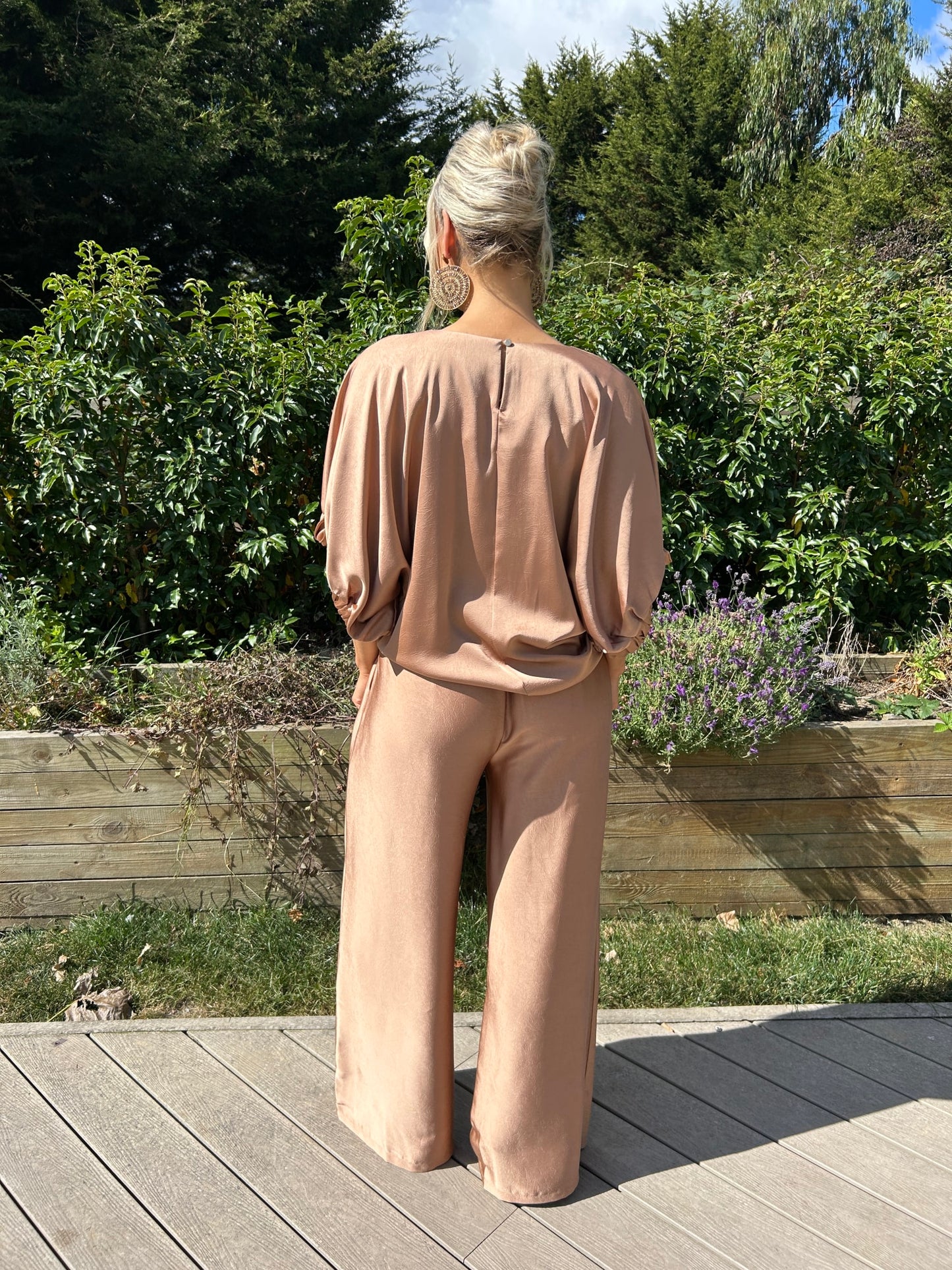 Cannes Bronze Satin Pants - Image 2