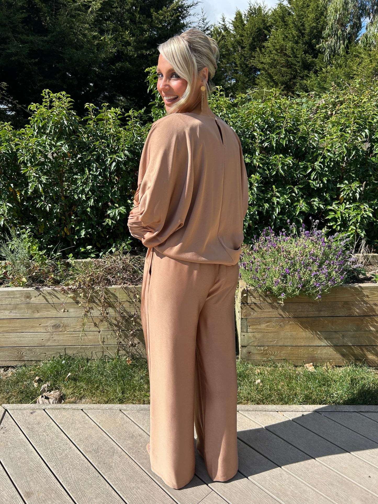 Cannes Bronze Satin Pants - Image 4