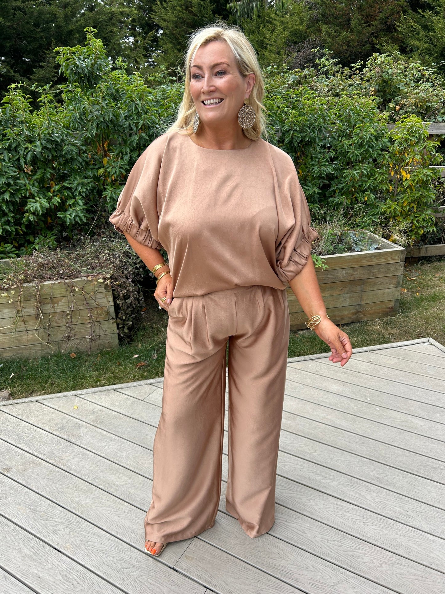 Cannes Bronze Satin Pants - Image 5