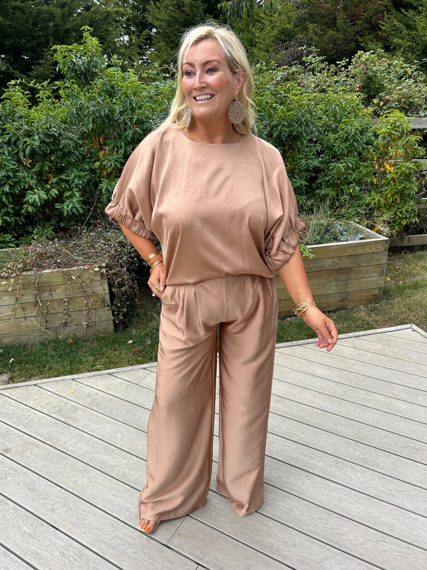 Cannes Bronze Satin Pants - Image 5