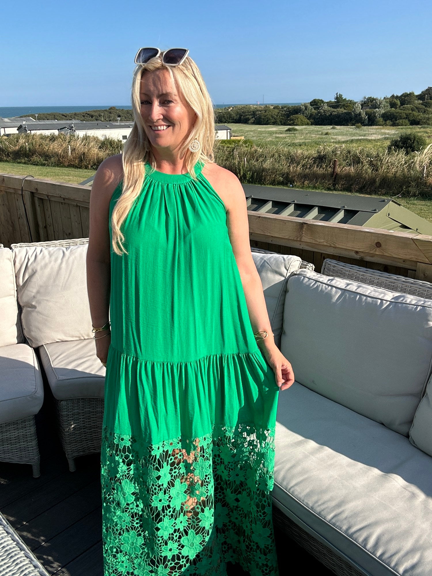 Cleo Lace Dress Green - Image 6