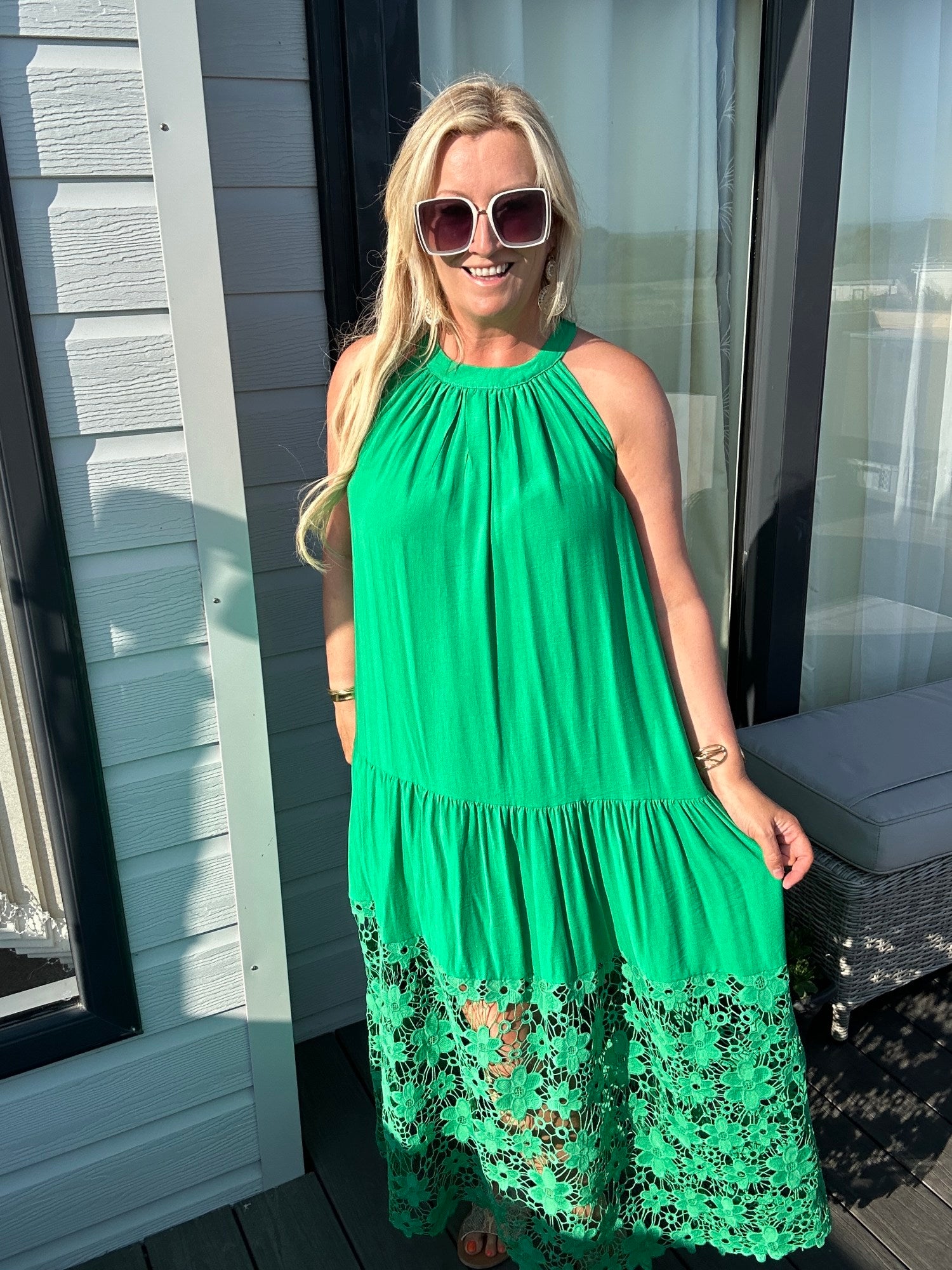 Cleo Lace Dress Green - Image 7