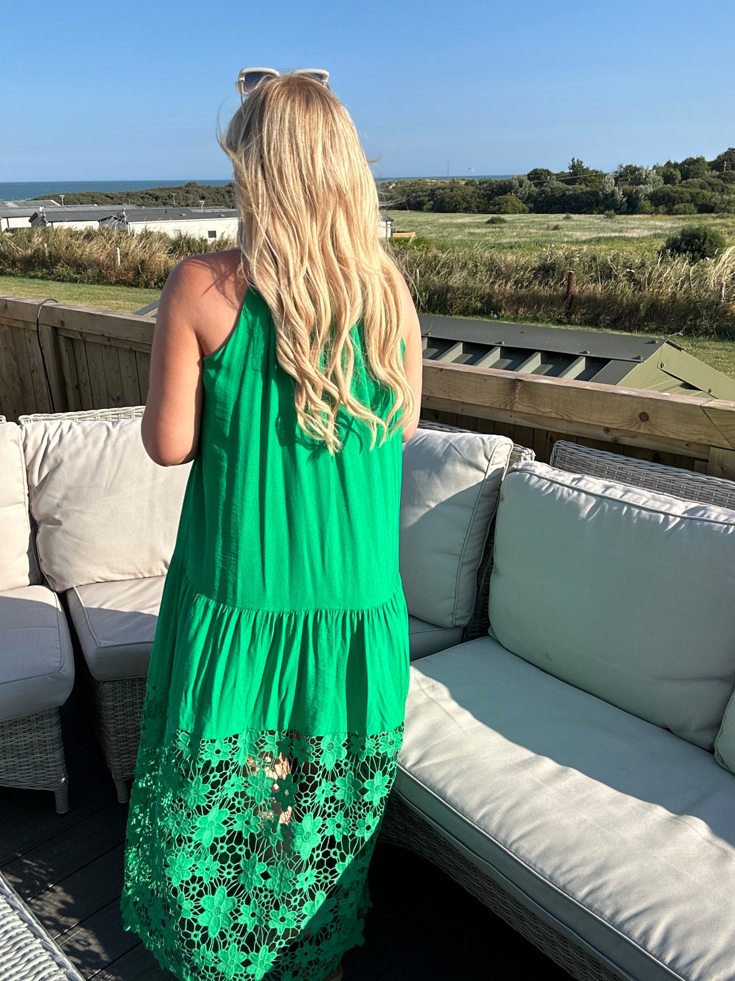 Cleo Lace Dress Green - Image 8