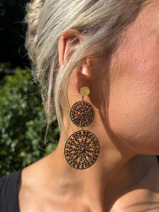 Tia Double Disc Earring Bronze - Image unknown