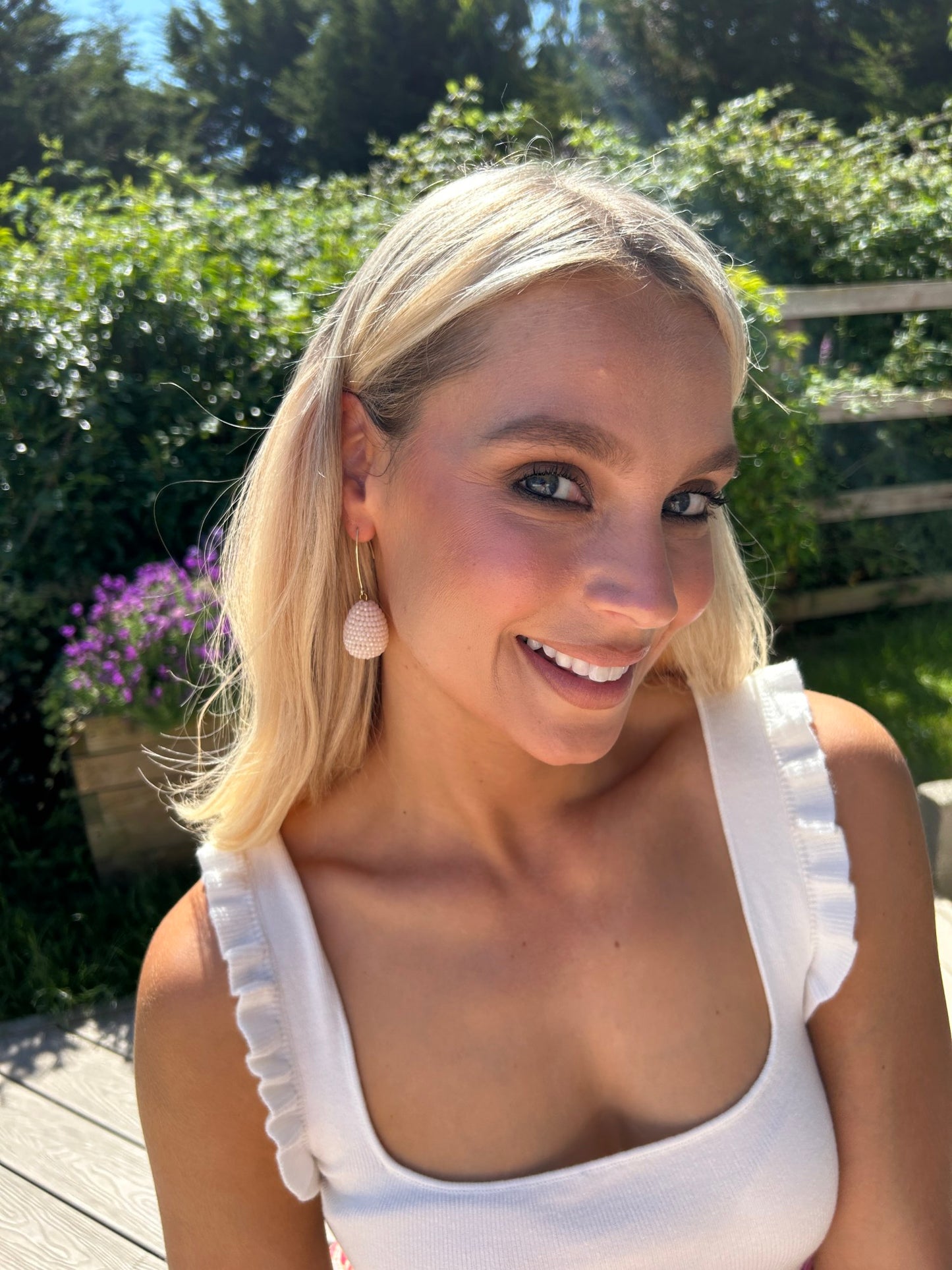 Ola Drop Earring Beige