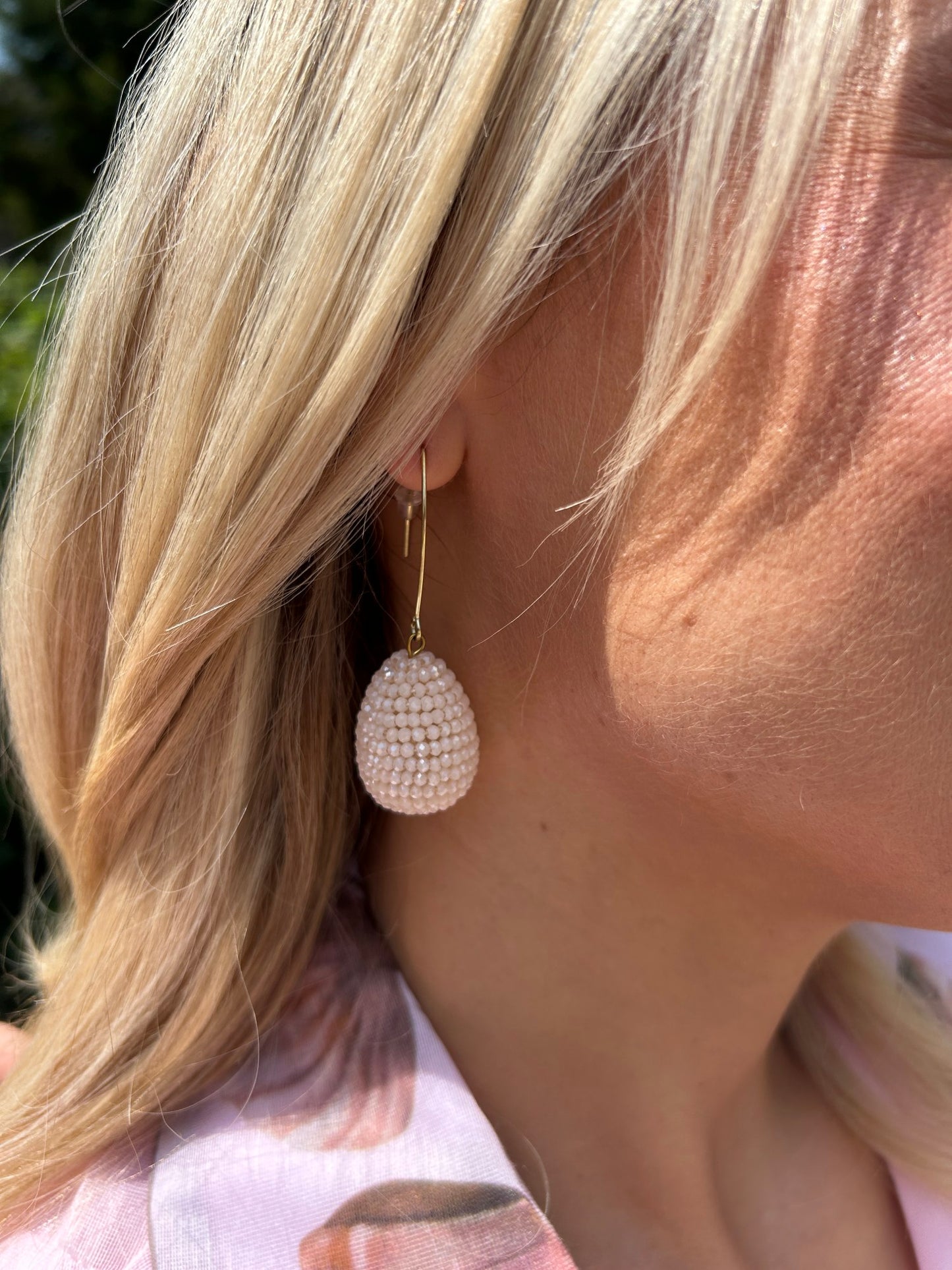 Ola Drop Earring Beige