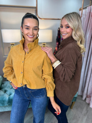 Tori Cord Shirt Chocolate - Image 3