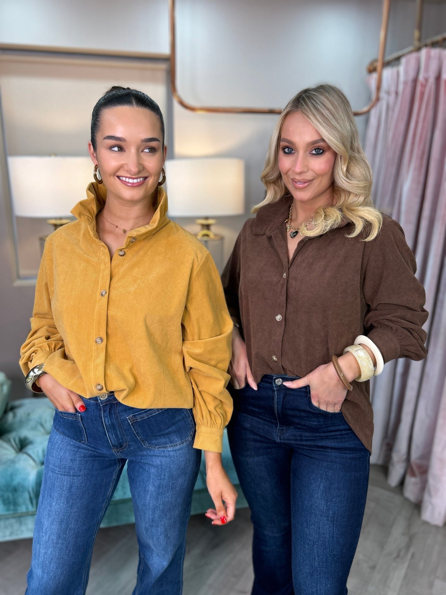 Tori Cord Shirt Chocolate - Image 4