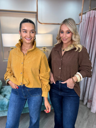 Tori Cord Shirt Chocolate - Image 4