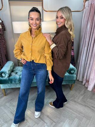 Tori Cord Shirt Chocolate - Image 5