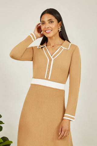 Coco Knit Dress In Camel