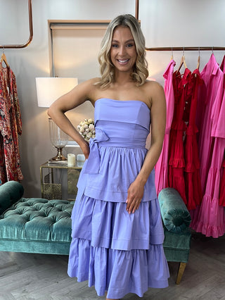 Sia Lavender Ruffle Skirt Dress