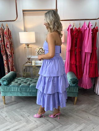 Sia Lavender Ruffle Skirt Dress