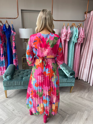 Sharon Floral Dress in Pink